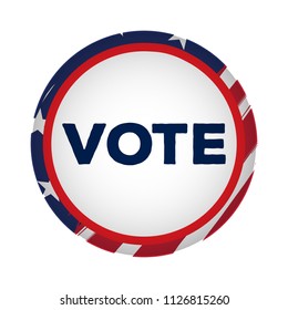 Isolated american campaign button