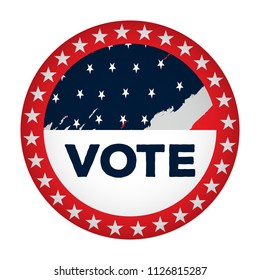 Isolated american campaign button