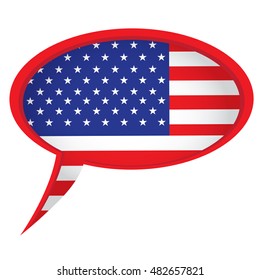 Isolated american flag on a bubble chat, Vector illustration