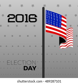 Isolated american flag on a grey background, Election day Vector illustration