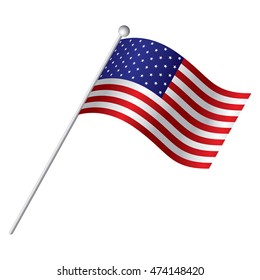 Isolated American flag, Vector illustration