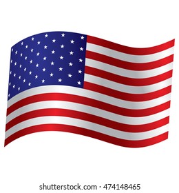 Isolated American flag, Vector illustration