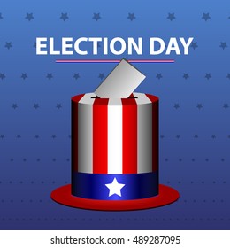 Isolated american hat on a blue background, Election day Vector illustration