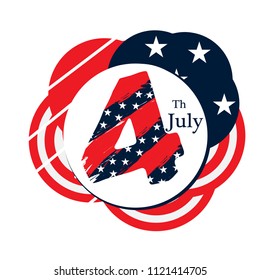 Isolated American independence day emblem