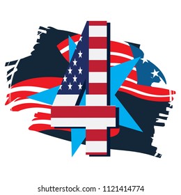 Isolated American independence day emblem