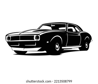 isolated american muscle car illustration vector