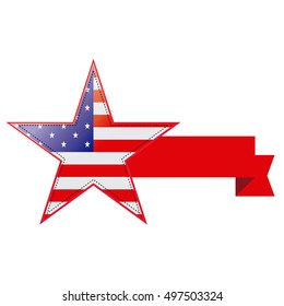 Isolated american star with a ribbon, Vector illustration