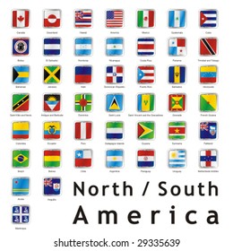 isolated americans flags