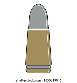 Icono de munición aislada. Icono de guerra - Ilustración vectorial