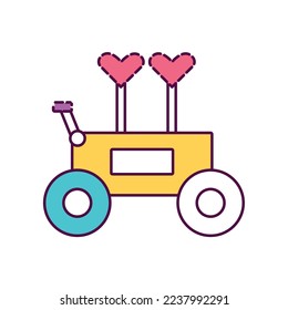 Isolated amusement park cotton candy mobile shop icon Vector