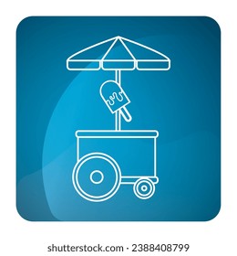 Isolated amusement park ice cream cart icon Vector
