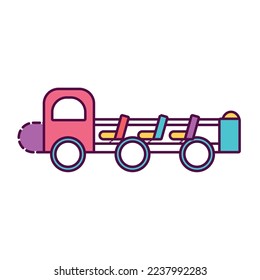 Isolated amusement park kid bus icon Vector