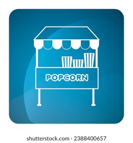 Isolated amusement park popcorn tent icon Vector