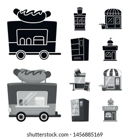 Isolated of amusement and store object icons. Set of amusement and urban stock symbol for web.