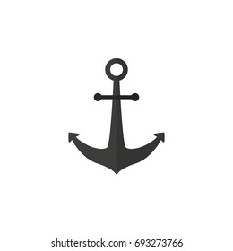 Isolated Anchor Flat Icon. Ship Hook Vector Element Can Be Used For Anchor, Ship, Hook Design Concept.