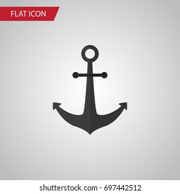 Isolated Anchor Flat Icon. Ship Hook Vector Element Can Be Used For Anchor, Ship, Hook Design Concept.