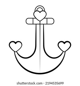 Isolierte Ankerkawaii-Tatoo-Vektorgrafik