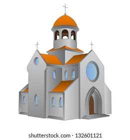 isolated ancient roman basilica for catholics vector illustration