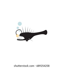 Isolated Anglerfish Flat Icon. Fish Vector Element Can Be Used For Melanocetus, Angler, Fish Design Concept.