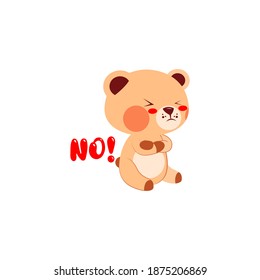 Isolated angry bear cartoon. Kawaii style. Vector illustration