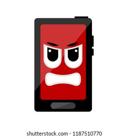 Isolated angry cellphone emote