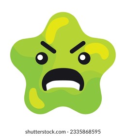 Isolated angry cute star shape emoji Vector