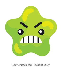 Einzeln wütend süßer Stern Form Emoji Vektor