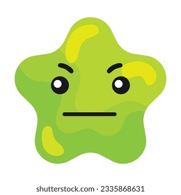 Isolated angry cute star shape emoji Vector