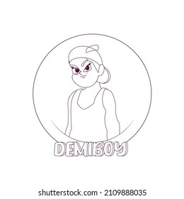 Persona desmiboy enojada aislada Diseño de ilustraciones vectoriales