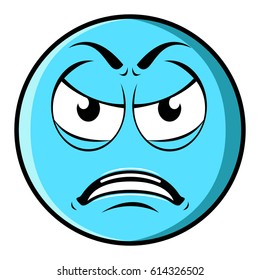 Isolated angry emote on a white background, Vector illustration