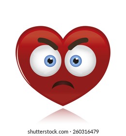 an isolated angry heart on a white background