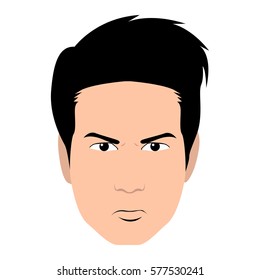 Isolated angry man on a white background, Vector illustration