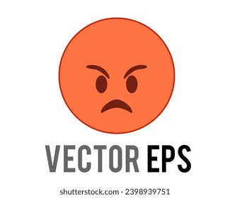 The isolated angry red angry with black bar face icon