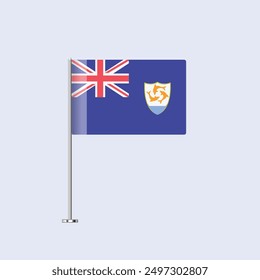 Isolierte Anguilla Table Flag auf Pole, Anguillian Flag Vector Design für Print und Web