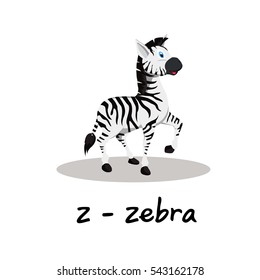 Isolated animal alphabet for the kids, Z for Zebra