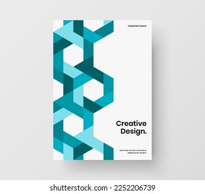 Concepto de vector de diseño de informes anuales aislados. Diseño único de banner de azulejos geométricos.