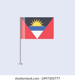 Isolated Antigua and Barbuda-flag Table Flag on Pole, Antigua and Barbuda Flag Vector Design for Print and Web