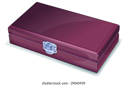 Isolated antique wooden chest on white background, vector illustration