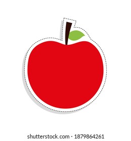 Isolated apple tool back to school sticker- Vector
