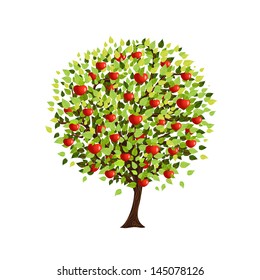 Isolated apple tree for your design