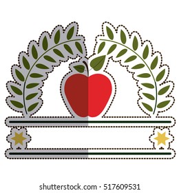 Isolated apple and wreath of School design