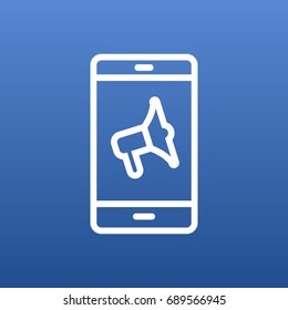 Isolated Application Outline Symbol On Clean Background. Vector Mobile Marketing Element In Trendy Style.
