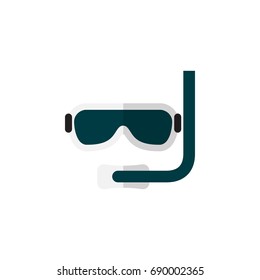 Isolated Aqualung Flat Icon. Scuba Diving Vector Element Can Be Used For Diving, Aqualung, Swimmer Design Concept.