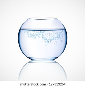 Isolated aquarium with bubbles. Eps 10
