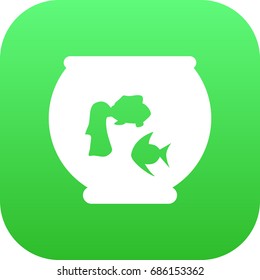 Isolated Aquarium Icon Symbol On Clean Background. Vector Fishbowl Element In Trendy Style.