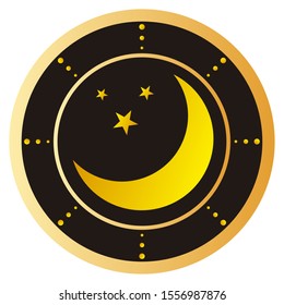 Isolated arabic moon on a window - Vector illustration