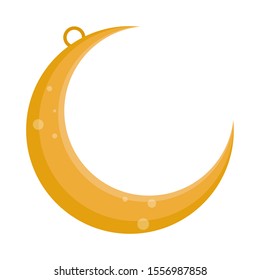 Isolated arabic moon over a white background - Vector illustration