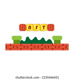 Isolated arcade animated ntf color art digital illustration vector
