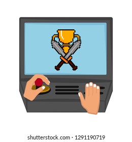 Isolated arcade icon. Videogame. Vector illustration design