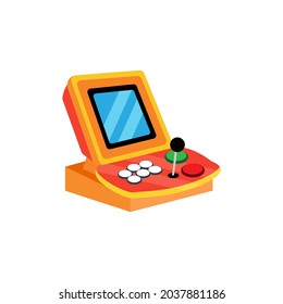 Isolated arcade with an incorporated joystick and screen Vector